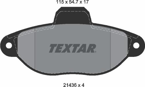 Textar 2143602 - Тормозные колодки, дисковые, комплект parts5.com