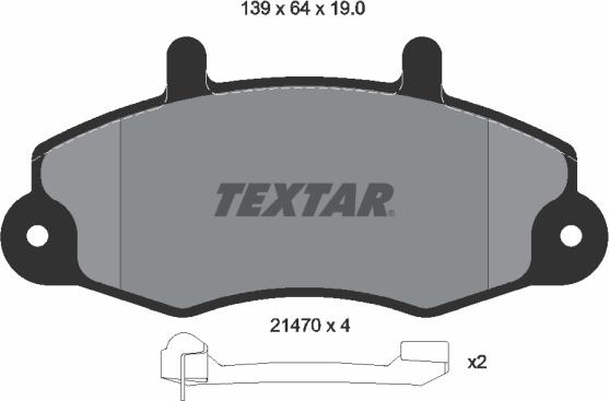 Textar 2147002 - Тормозные колодки, дисковые, комплект parts5.com