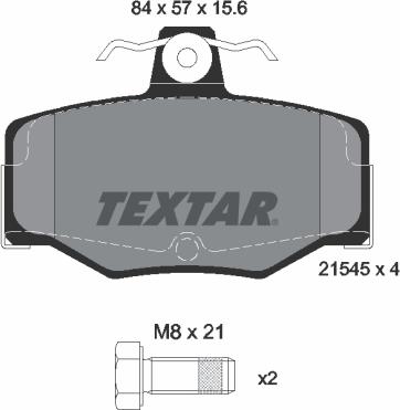 Textar 2154501 - Тормозные колодки, дисковые, комплект parts5.com