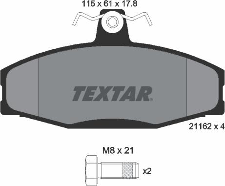 Textar 2166201 - Тормозные колодки, дисковые, комплект parts5.com