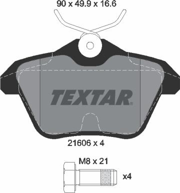 Textar 2160601 - Тормозные колодки, дисковые, комплект parts5.com