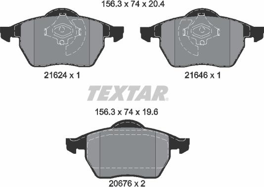 Textar 2162402 - Тормозные колодки, дисковые, комплект parts5.com