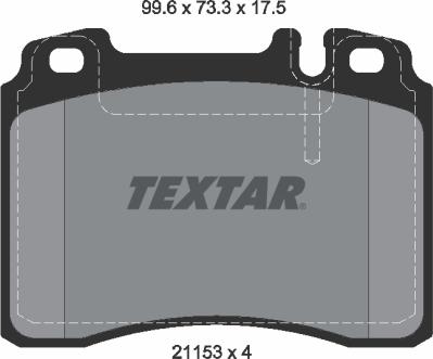 Textar 2115307 - Тормозные колодки, дисковые, комплект parts5.com