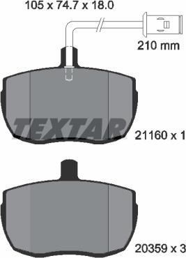 Textar 2116002 - Тормозные колодки, дисковые, комплект parts5.com