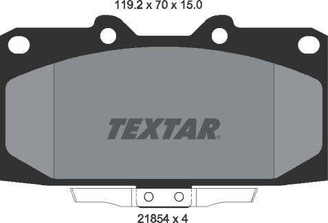 Textar 2185401 - Тормозные колодки, дисковые, комплект parts5.com