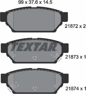 Textar 2187202 - Тормозные колодки, дисковые, комплект parts5.com