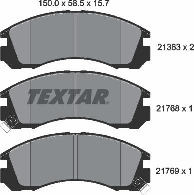 Textar 2136301 - Тормозные колодки, дисковые, комплект parts5.com