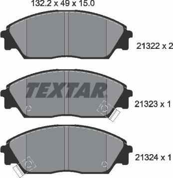 Textar 2132201 - Тормозные колодки, дисковые, комплект parts5.com