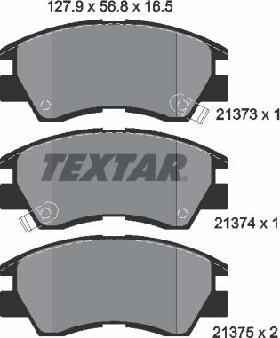 Textar 2137301 - Тормозные колодки, дисковые, комплект parts5.com