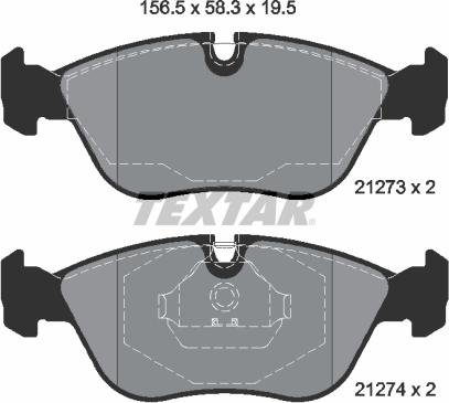 Textar 2127304 - Тормозные колодки, дисковые, комплект parts5.com