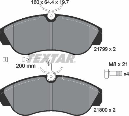 Textar 2179901 - Тормозные колодки, дисковые, комплект parts5.com