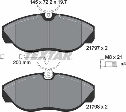 Textar 2179701 - Тормозные колодки, дисковые, комплект parts5.com