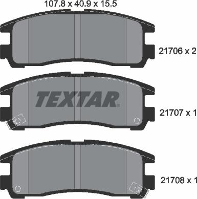 Textar 2170602 - Тормозные колодки, дисковые, комплект parts5.com