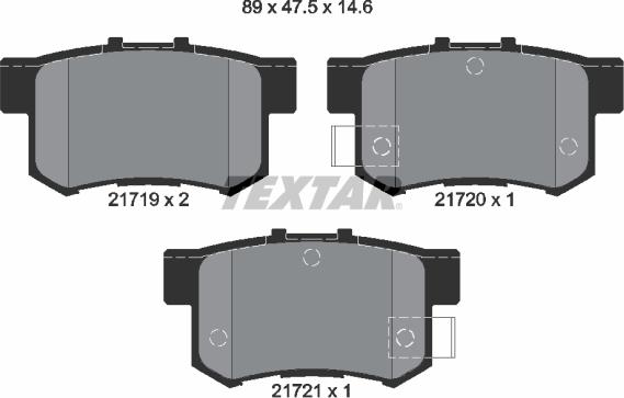 Textar 2171901 - Тормозные колодки, дисковые, комплект parts5.com