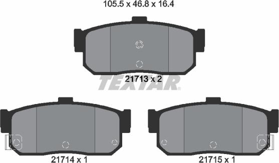 Textar 2171301 - Тормозные колодки, дисковые, комплект parts5.com