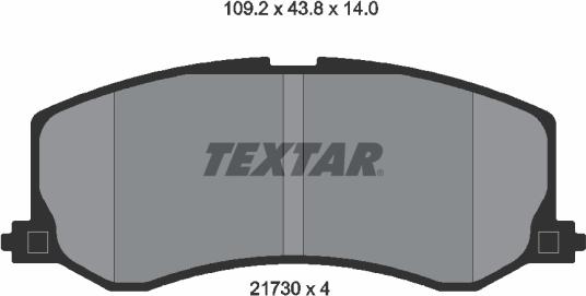 Textar 2173001 - Тормозные колодки, дисковые, комплект parts5.com