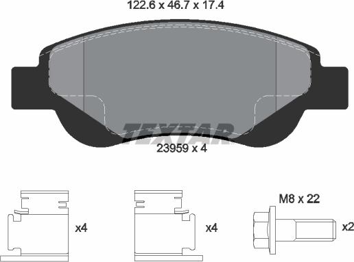 Textar 2395901 - Тормозные колодки, дисковые, комплект parts5.com