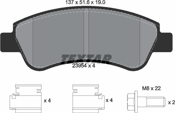 Textar 2395401 - Тормозные колодки, дисковые, комплект parts5.com