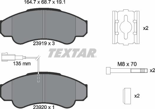 Textar 2391901 - Тормозные колодки, дисковые, комплект parts5.com