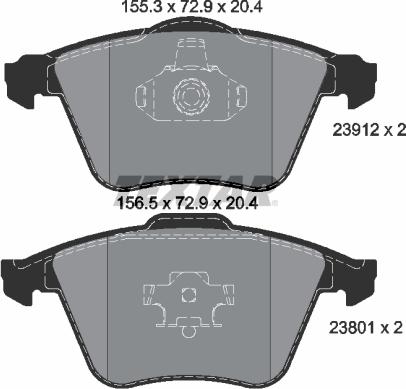 Textar 2391202 - Тормозные колодки, дисковые, комплект parts5.com