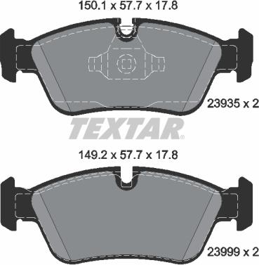 Textar 2393501 - Тормозные колодки, дисковые, комплект parts5.com