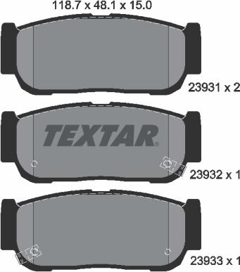 Textar 2393101 - Тормозные колодки, дисковые, комплект parts5.com