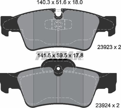 Textar 2392302 - Тормозные колодки, дисковые, комплект parts5.com