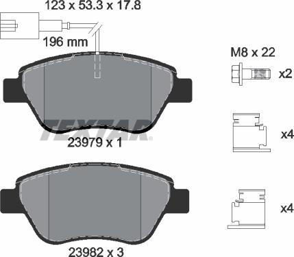 Textar 2397903 - Тормозные колодки, дисковые, комплект parts5.com