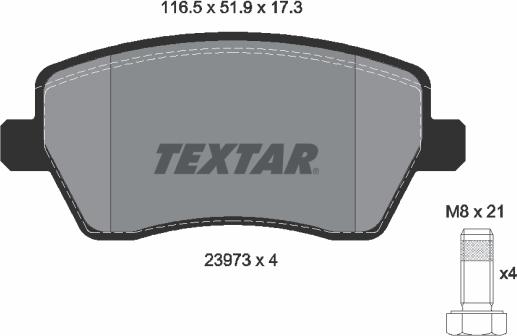 Textar 2397301 - Тормозные колодки, дисковые, комплект parts5.com