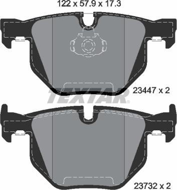 Textar 2344704 - Тормозные колодки, дисковые, комплект parts5.com