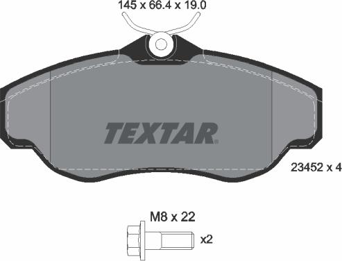 Textar 2345201 - Тормозные колодки, дисковые, комплект parts5.com