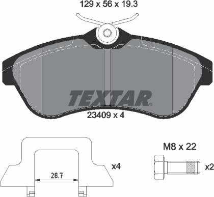 Textar 2340902 - Тормозные колодки, дисковые, комплект parts5.com