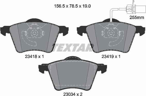 Textar 2341801 - Тормозные колодки, дисковые, комплект parts5.com