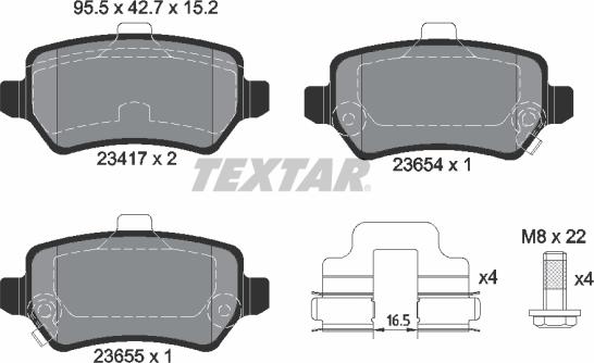 Textar 2341703 - Тормозные колодки, дисковые, комплект parts5.com