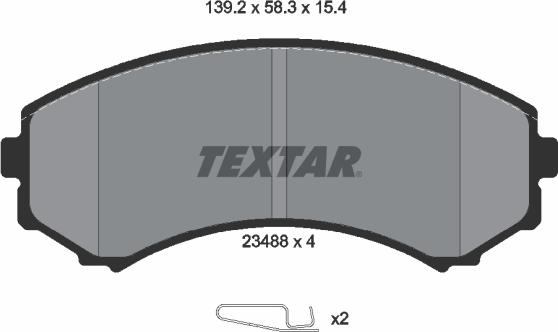 Textar 2348801 - Тормозные колодки, дисковые, комплект parts5.com