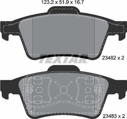 Textar 2348202 - Тормозные колодки, дисковые, комплект parts5.com