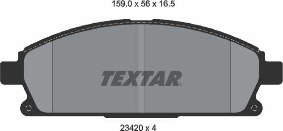 Textar 2342004 - Тормозные колодки, дисковые, комплект parts5.com