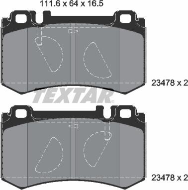 Textar 2347801 - Тормозные колодки, дисковые, комплект parts5.com