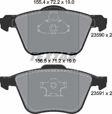 Textar 2359001 - Тормозные колодки, дисковые, комплект parts5.com