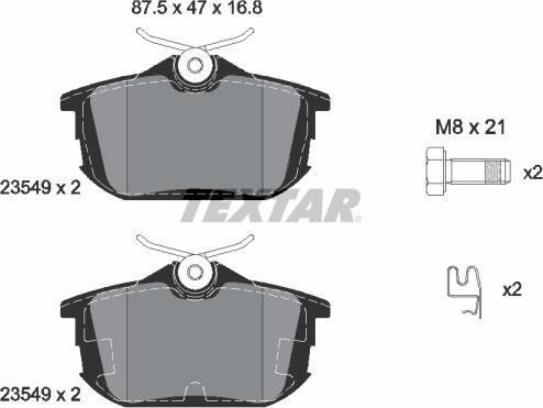 Textar 2354901 - Тормозные колодки, дисковые, комплект parts5.com