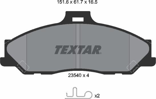 Textar 2354001 - Тормозные колодки, дисковые, комплект parts5.com