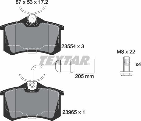 Textar 2355403 - Тормозные колодки, дисковые, комплект parts5.com