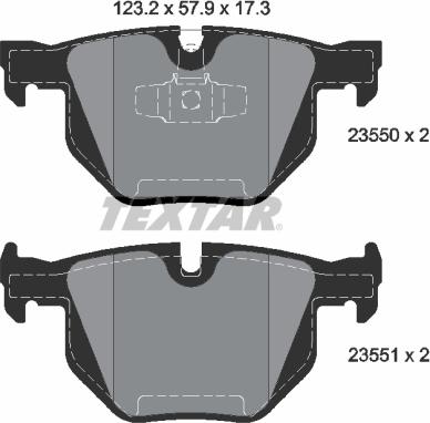 Textar 2355001 - Тормозные колодки, дисковые, комплект parts5.com