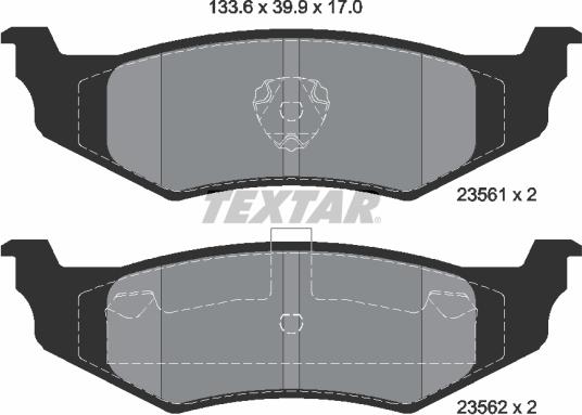 Textar 2356102 - Тормозные колодки, дисковые, комплект parts5.com