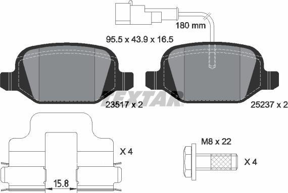 Textar 2351705 - Тормозные колодки, дисковые, комплект parts5.com