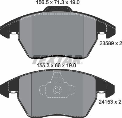 Textar 2358901 - Тормозные колодки, дисковые, комплект parts5.com