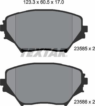 Textar 2358501 - Тормозные колодки, дисковые, комплект parts5.com