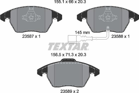 Textar 2358701 - Тормозные колодки, дисковые, комплект parts5.com