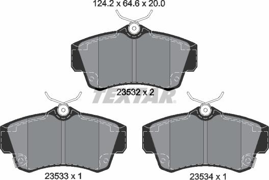 Textar 2353202 - Тормозные колодки, дисковые, комплект parts5.com