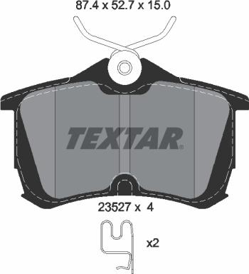 Textar 2352701 - Тормозные колодки, дисковые, комплект parts5.com